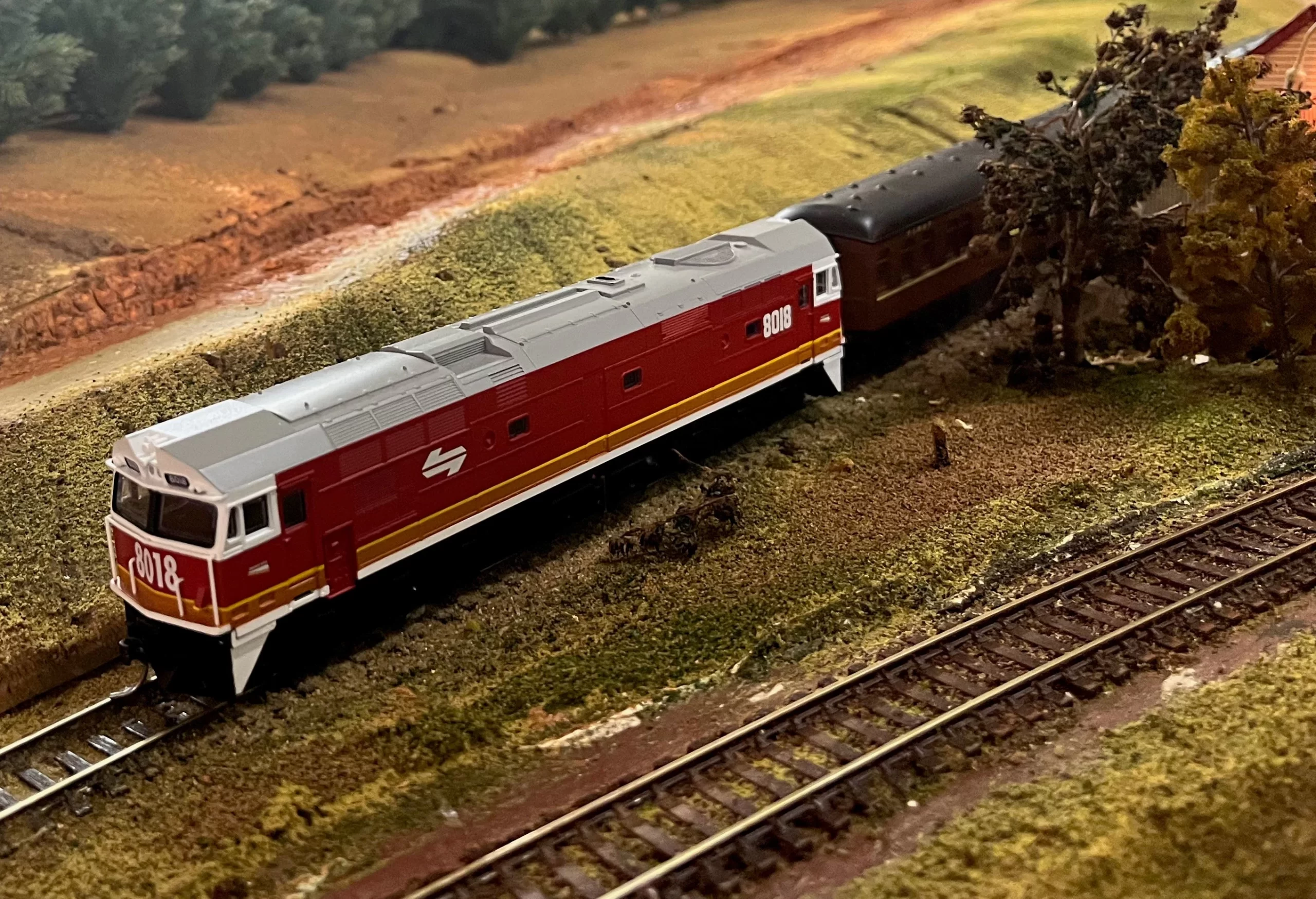 Class 80 "Alco" freight loco unusually servicing passengers.